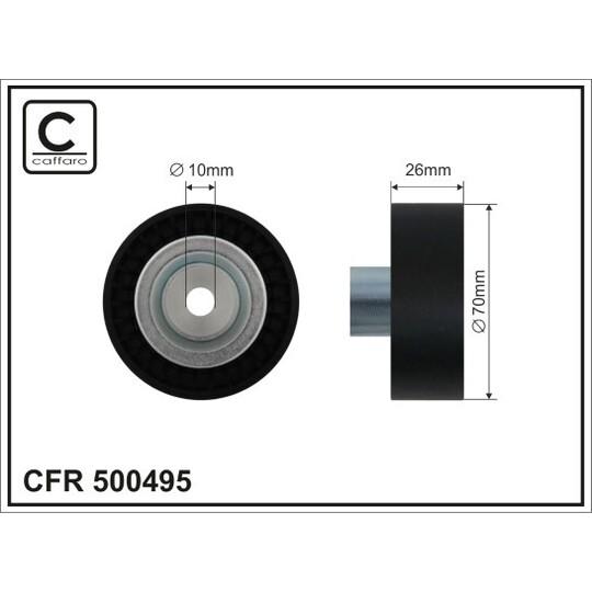 500495 - Deflection/Guide Pulley, v-ribbed belt 