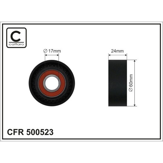 500523 - Tensioner Pulley, v-ribbed belt 