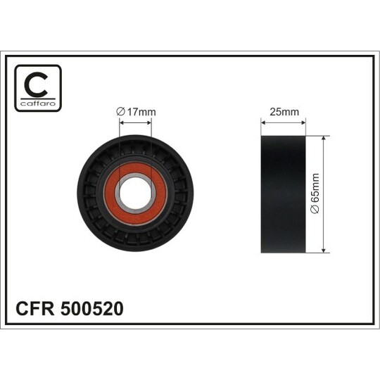 500520 - Tensioner Pulley, v-ribbed belt 