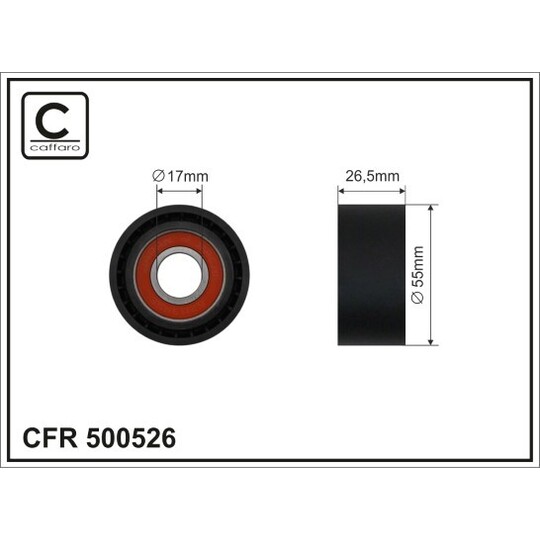 500526 - Tensioner Pulley, v-ribbed belt 