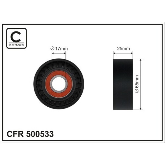 500533 - Tensioner Pulley, v-ribbed belt 