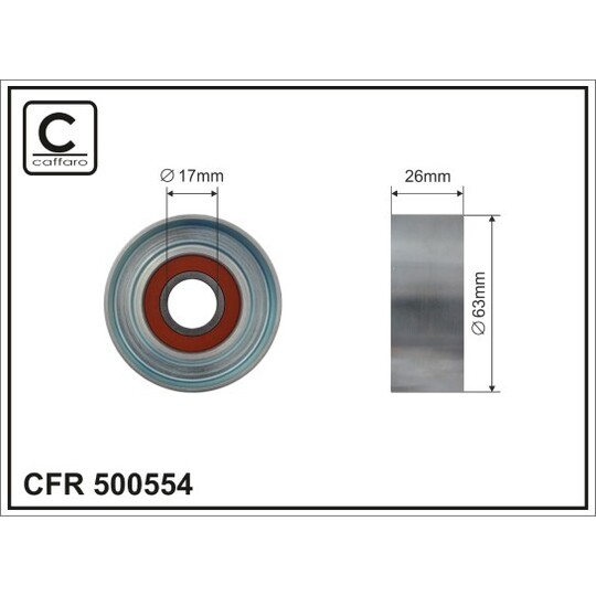 500554 - Tensioner Pulley, v-ribbed belt 