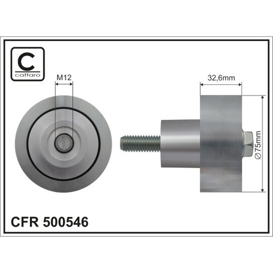 500546 - Styrrulle, flerspårsrem 