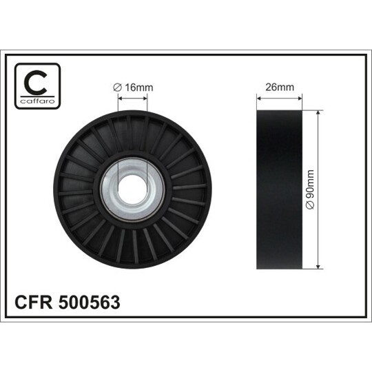 500563 - Tensioner Pulley, v-ribbed belt 