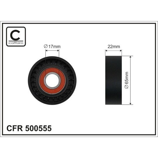 500555 - Tensioner Pulley, v-ribbed belt 