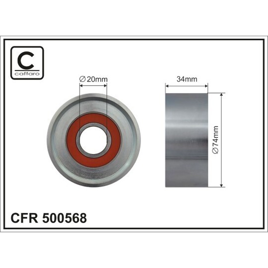 500568 - Tensioner Pulley, v-ribbed belt 