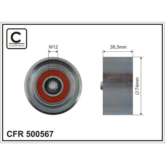 500567 - Tensioner Pulley, v-ribbed belt 