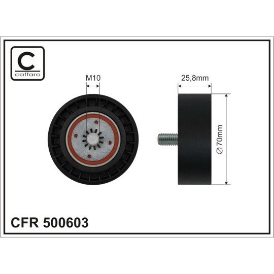 500603 - Deflection/Guide Pulley, v-ribbed belt 