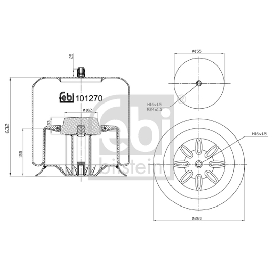 101270 - Bellow, air suspension 