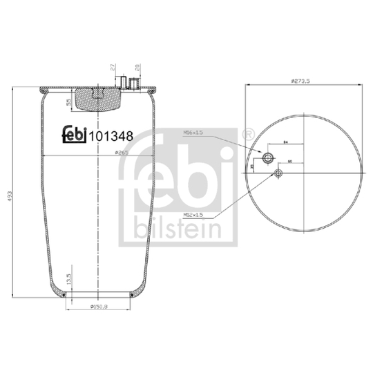 101348 - Bellow, air suspension 