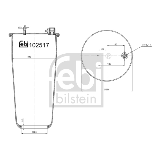 102517 - Bellow, air suspension 