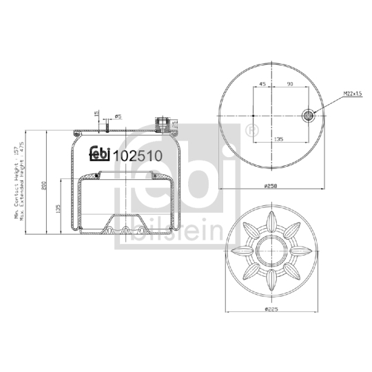 102510 - Bellow, air suspension 