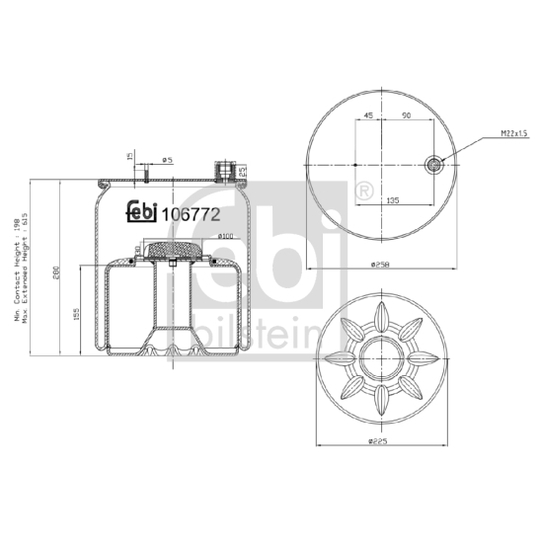 106772 - Bellow, air suspension 