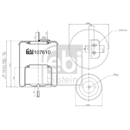 107610 - Bellow, air suspension 