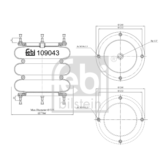 109043 - Bellow, air suspension 