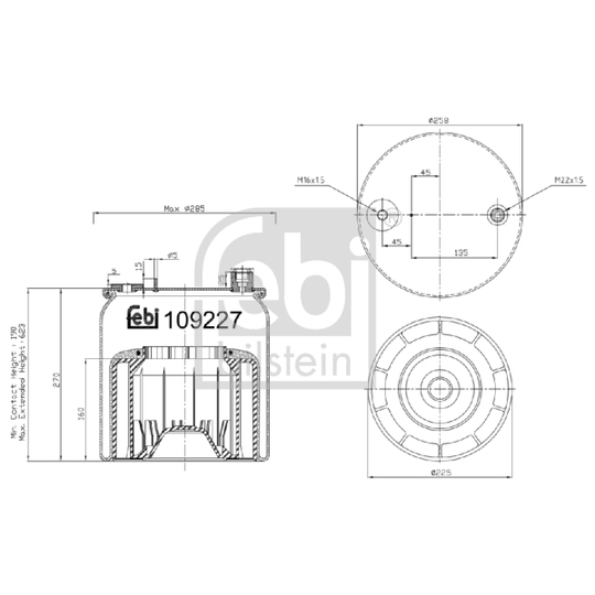 109227 - Bellow, air suspension 