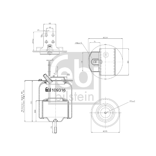 109316 - Bellow, air suspension 