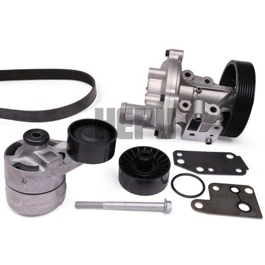 PK02480 - Water Pump + V-Ribbed Belt Set 