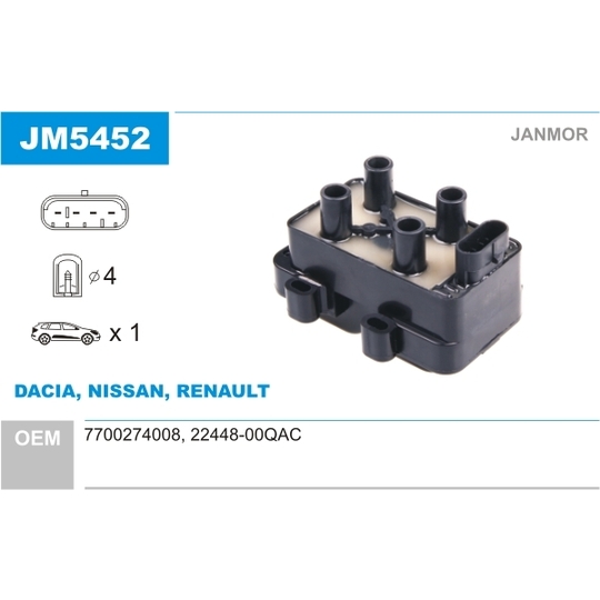 JM5452 - Ignition coil 