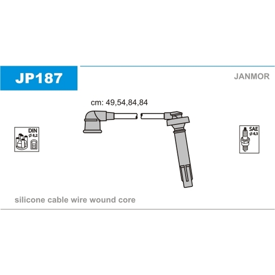 JP187 - Tändkabelsats 