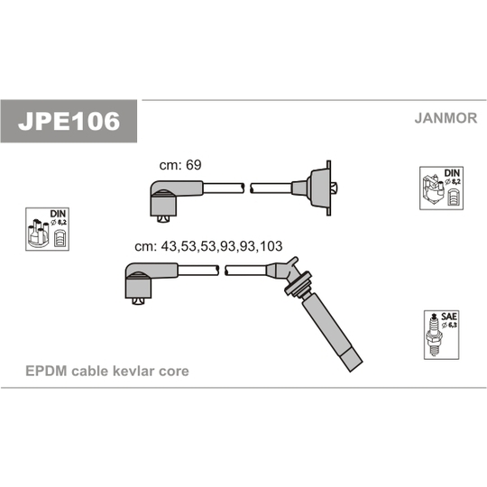 JPE106 - Sytytysjohtosarja 