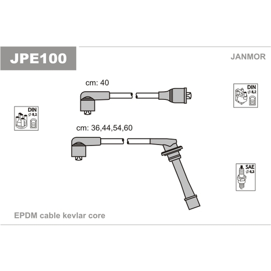 JPE100 - Tändkabelsats 