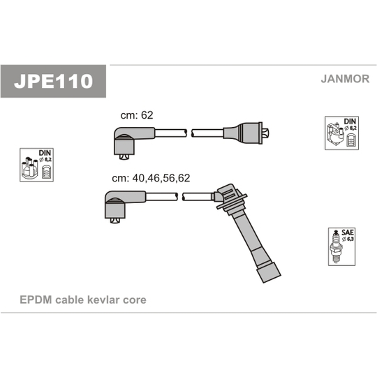 JPE110 - Tändkabelsats 