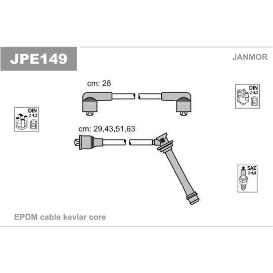 JPE149 - Tändkabelsats 