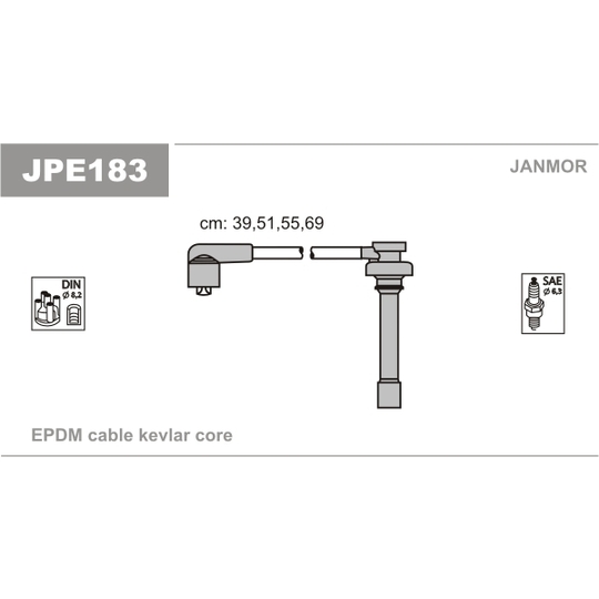 JPE183 - Tändkabelsats 