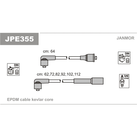 JPE355 - Sytytysjohtosarja 