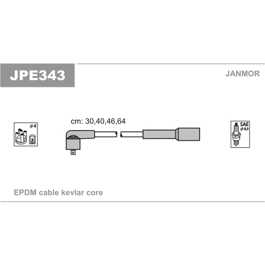 JPE343 - Tändkabelsats 