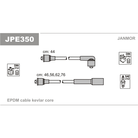 JPE350 - Tändkabelsats 