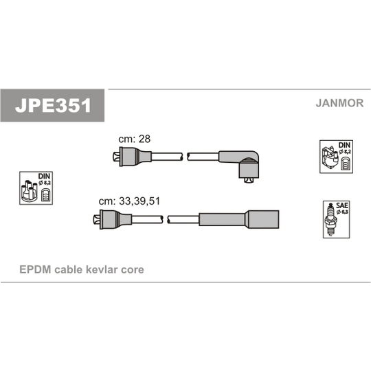 JPE351 - Tändkabelsats 