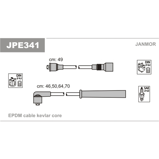 JPE341 - Tändkabelsats 