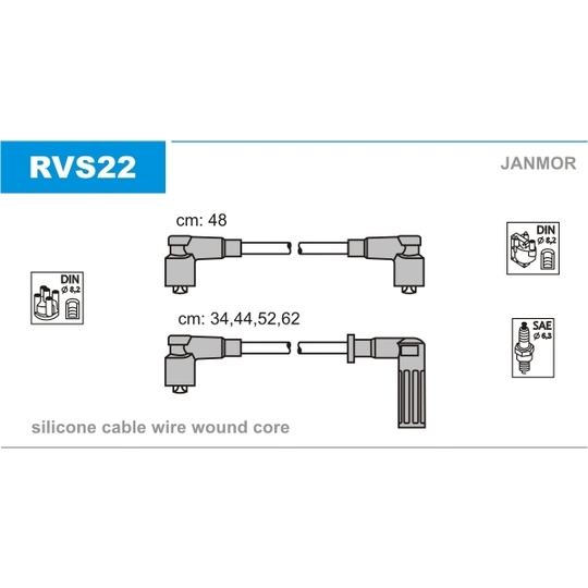 RVS22 - Tändkabelsats 