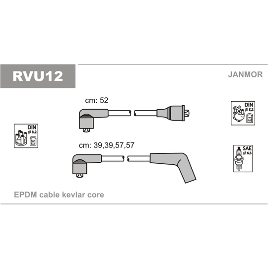 RVU12 - Tändkabelsats 