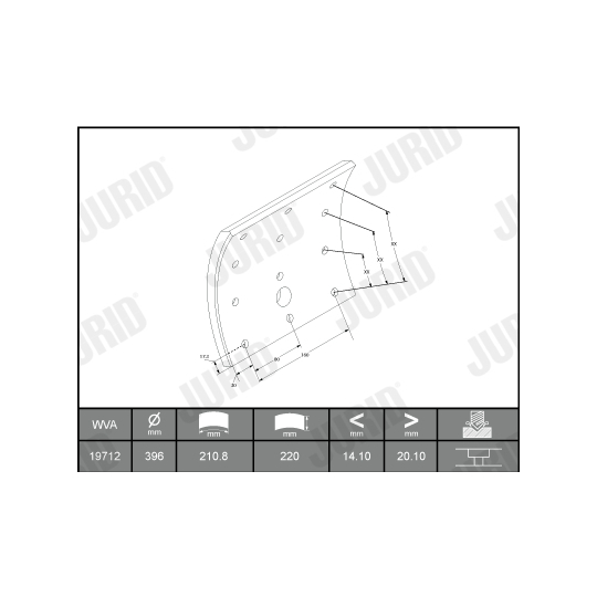 1900405380 - Brake Lining Kit, drum brake 