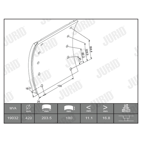 1903214040 - Brake Lining Kit, drum brake 