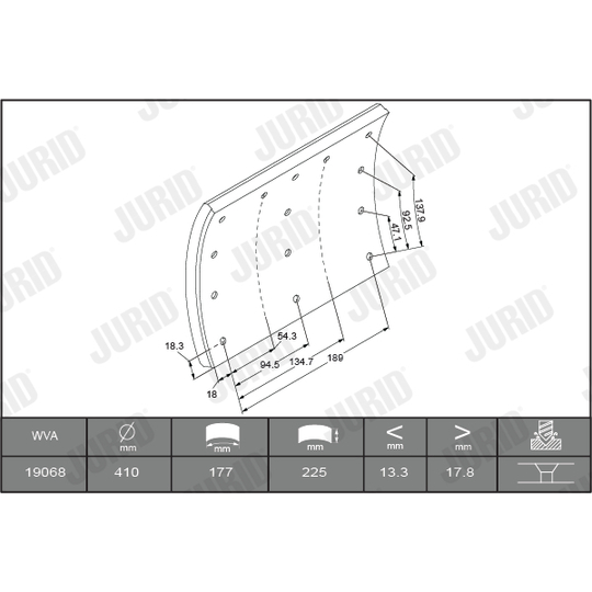 1906811230 - Brake Lining Kit, drum brake 