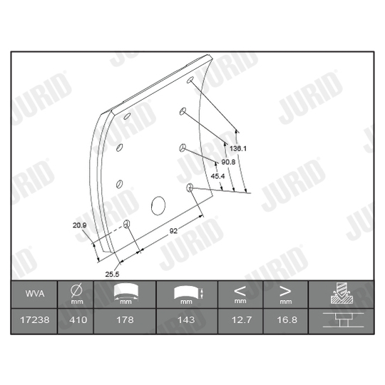 1723805380 - Brake Lining Kit, drum brake 