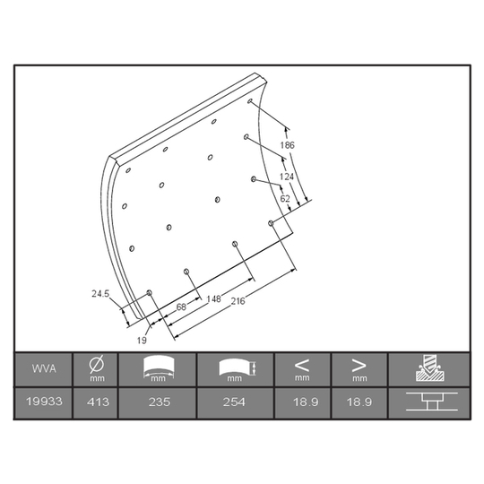 1993311230 - Brake Lining Kit, drum brake 