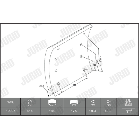 1993511070 - Brake Lining Kit, drum brake 