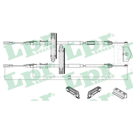 C0224B - Cable, parking brake 