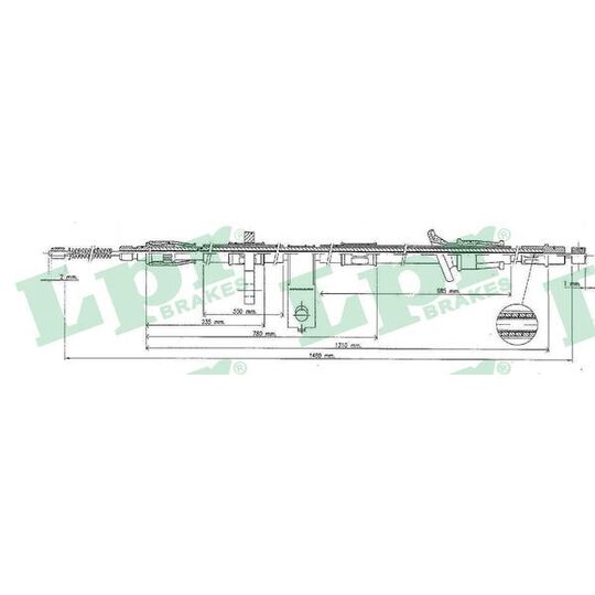 C0321B - Cable, parking brake 