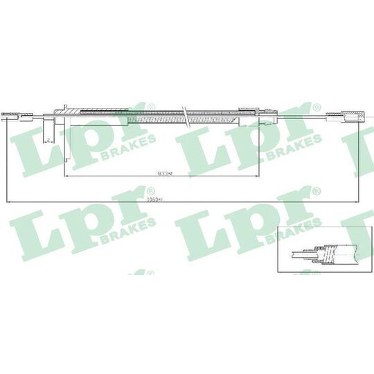 C0435B - Cable, parking brake 