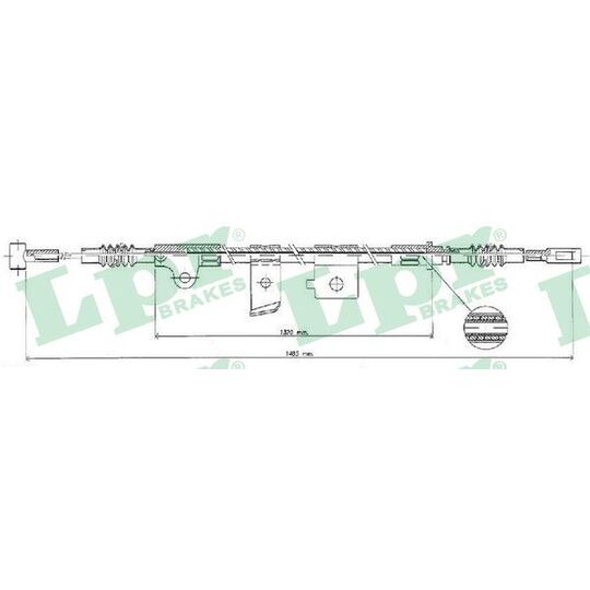 C0496B - Cable, parking brake 