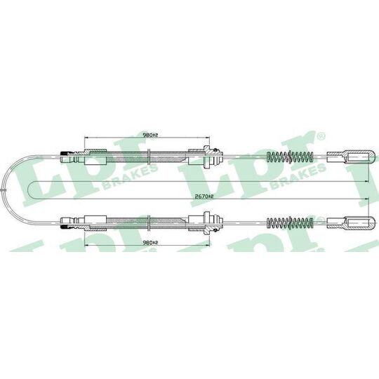 99434589 - Handbrake cable, cable OE number by FIAT, IVECO