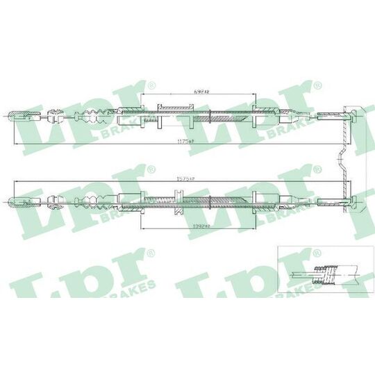 C0571B - Cable, parking brake 