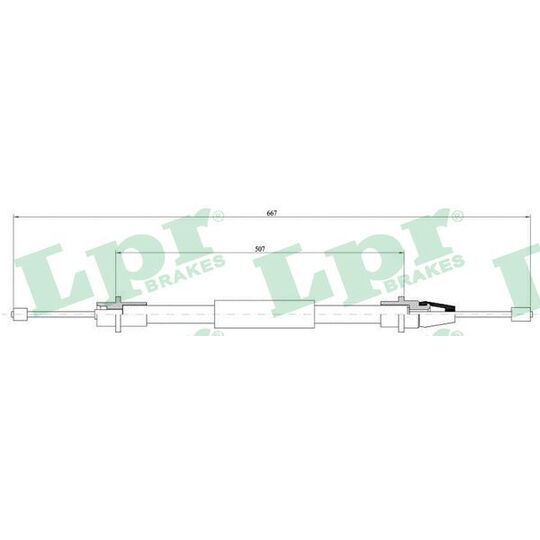 C0637B - Cable, parking brake 