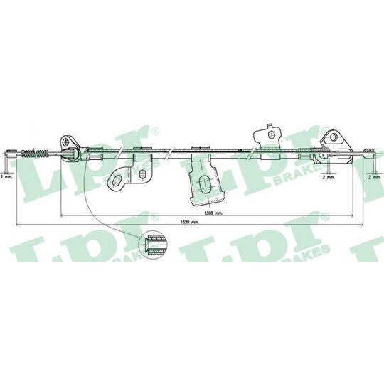 C0893B - Cable, parking brake 